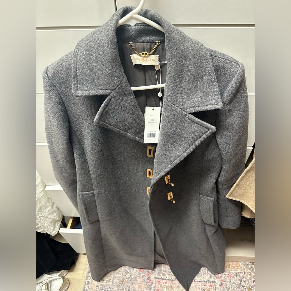 Tory Burch Grey Wool Coat NWT